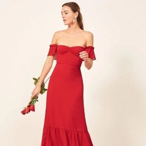 Reformation Butterfly Dress + Red